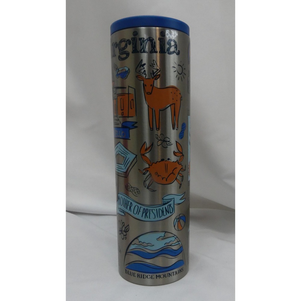 Starbucks Tumbler Unisex 16oz Silver Virginia Been There Series Stainless Steel